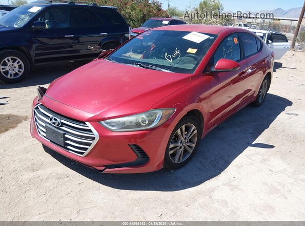 5NPD84LF3JH295231 2018 HYUNDAI ELANTRA Red Առջևի ձախ երեք քառորդ տեսարան