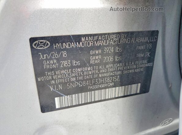 5NPD84LF3JH382157 2018 HYUNDAI ELANTRA Silver ძრავის განყოფილების ხედი