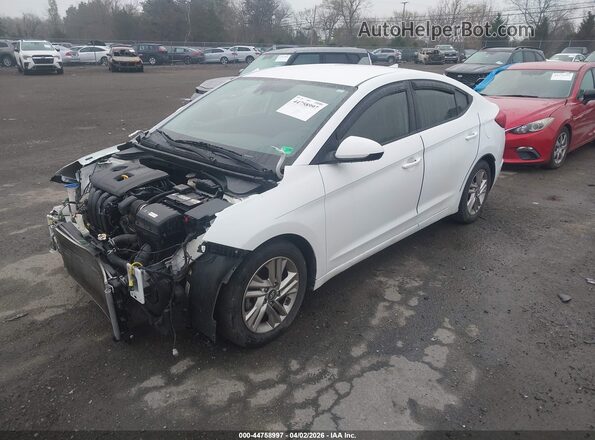 5NPD84LF5KH471844 2019 HYUNDAI ELANTRA White Առջևի ձախ երեք քառորդ տեսարան