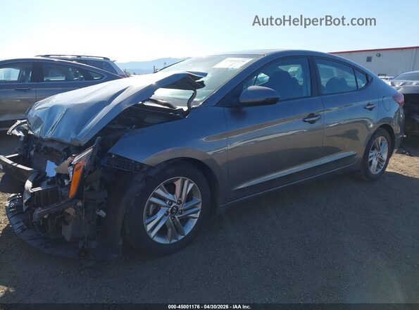 5NPD84LF8KH473751 2019 HYUNDAI ELANTRA Gray წინა მარცხენა ხედი სამი მეოთხედიდან