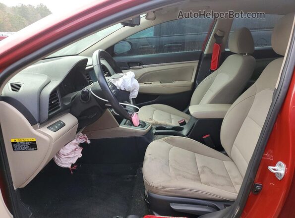 5NPD84LF9KH417172 2019 HYUNDAI ELANTRA Красный Вид салона спереди
