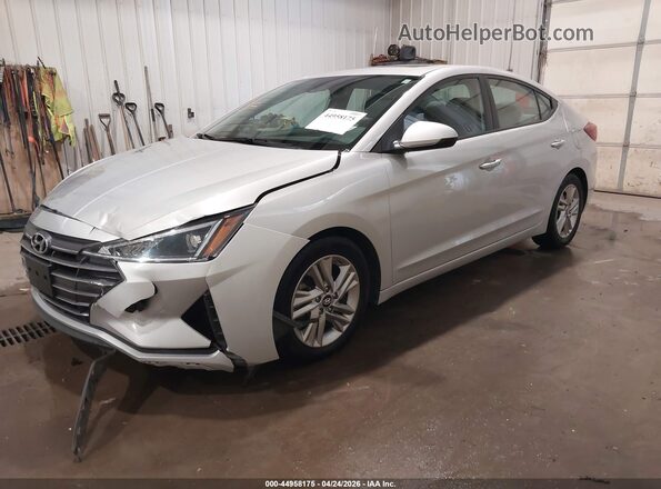 5NPD84LFXKH450584 2019 HYUNDAI ELANTRA Gray წინა მარცხენა ხედი სამი მეოთხედიდან