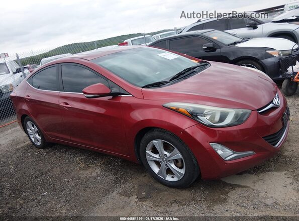 5NPDH4AE0GH735375 2016 HYUNDAI ELANTRA Red Widok wnętrza z tyłu