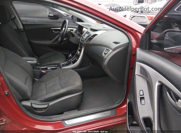 5NPDH4AE0GH735375 2016 HYUNDAI ELANTRA Red Widok wnętrza z przodu