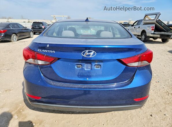 5NPDH4AE2GH736026 2016 HYUNDAI ELANTRA Blue Вид ззаду