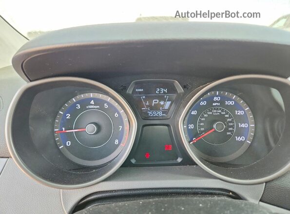 5NPDH4AE2GH736026 2016 HYUNDAI ELANTRA Blue Вид щитка приладів