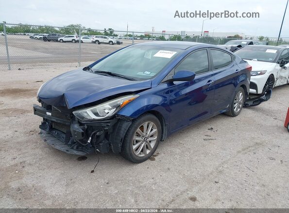 5NPDH4AE4GH657442 2016 HYUNDAI ELANTRA Синий Передняя левая четверть