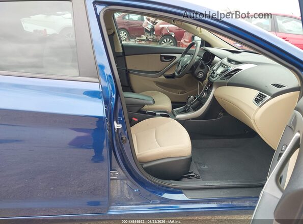 5NPDH4AE4GH657442 2016 HYUNDAI ELANTRA Синий Вид салона спереди