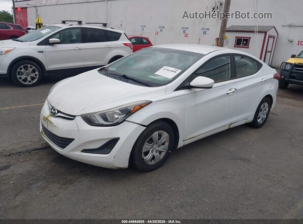 5NPDH4AE7GH716631 2016 HYUNDAI ELANTRA White წინა მარცხენა ხედი სამი მეოთხედიდან