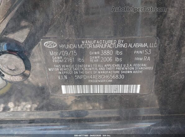 5NPDH4AE8GH656830 2016 HYUNDAI ELANTRA Black Engine compartment view