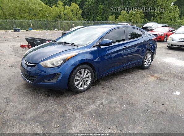 5NPDH4AE8GH658965 2016 HYUNDAI ELANTRA Blue წინა მარცხენა ხედი სამი მეოთხედიდან
