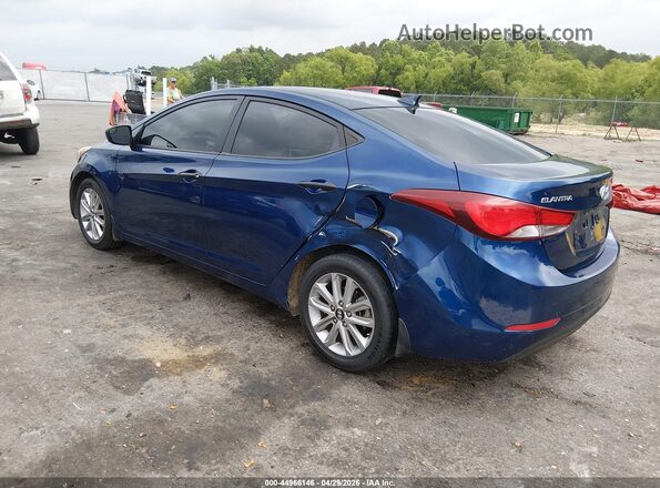 5NPDH4AE8GH658965 2016 HYUNDAI ELANTRA Blue უკანა მარცხენა