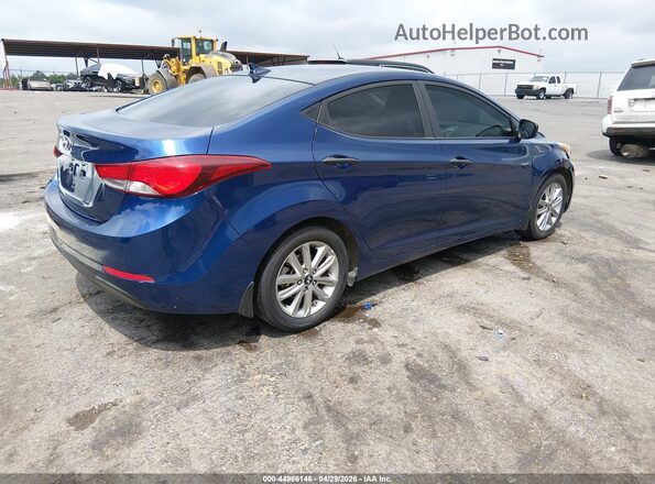 5NPDH4AE8GH658965 2016 HYUNDAI ELANTRA Blue უკანა მარჯვენა