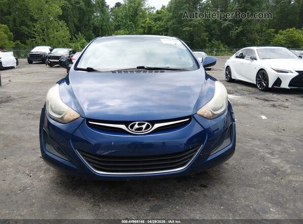 5NPDH4AE8GH658965 2016 HYUNDAI ELANTRA Blue ხელსაწყოთა პანელის ხედი