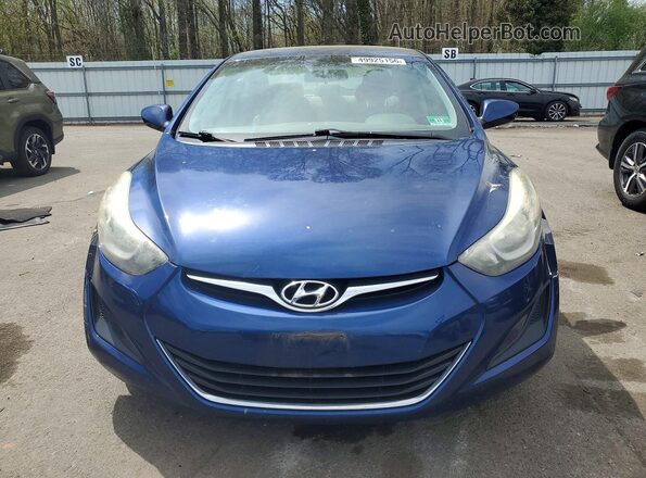 5NPDH4AE8GH668945 2016 HYUNDAI ELANTRA Blue Front view