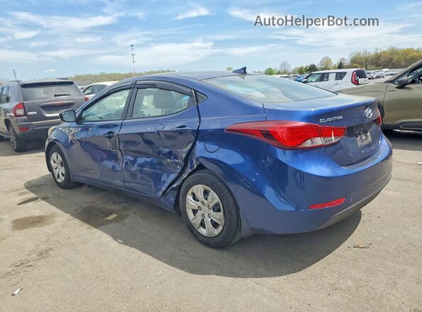 5NPDH4AE8GH668945 2016 HYUNDAI ELANTRA Blue Rear left