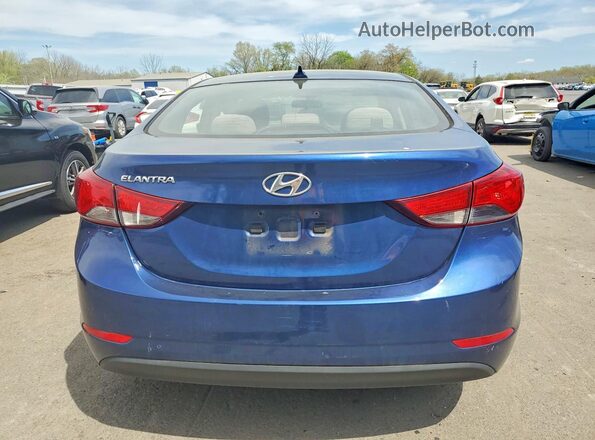 5NPDH4AE8GH668945 2016 HYUNDAI ELANTRA Blue Rear view