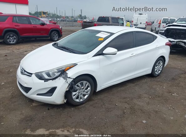 5NPDH4AE8GH783237 2016 HYUNDAI ELANTRA White Առջևի ձախ երեք քառորդ տեսարան