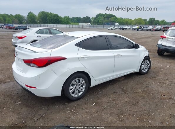 5NPDH4AE8GH783237 2016 HYUNDAI ELANTRA White Հետևի աջ