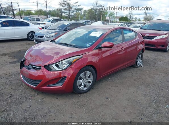 5NPDH4AE9GH665665 2016 HYUNDAI ELANTRA Red Vista tres cuartos delantera izquierda