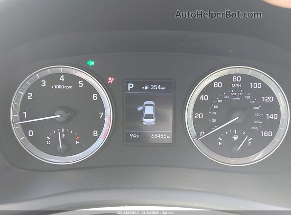 5NPE24AF4KH794002 2019 HYUNDAI SONATA Black უკანა სავარძლების ხედი
