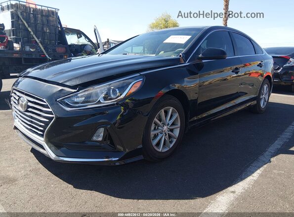 5NPE24AF4KH794002 2019 HYUNDAI SONATA Black წინა მარცხენა ხედი სამი მეოთხედიდან