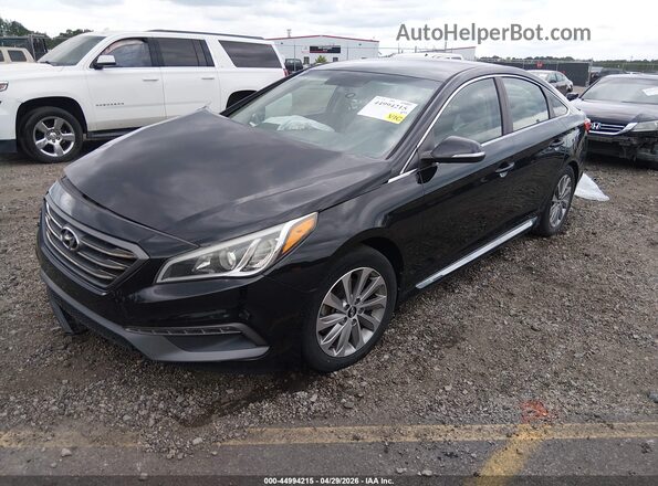 5NPE34AF2HH577358 2017 HYUNDAI SONATA Черный Передняя левая четверть