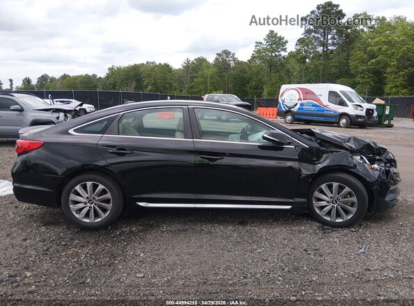 5NPE34AF2HH577358 2017 HYUNDAI SONATA Черный Вид задней части салона