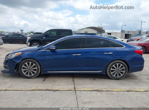 5NPE34AF3GH334656 2016 HYUNDAI SONATA Blue Rear interior view