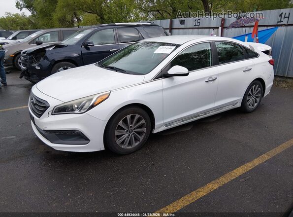 5NPE34AF5GH286531 2016 HYUNDAI SONATA White Առջևի ձախ երեք քառորդ տեսարան