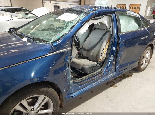 5NPE34AF5KH804887 2019 HYUNDAI SONATA Blue Вид спереду