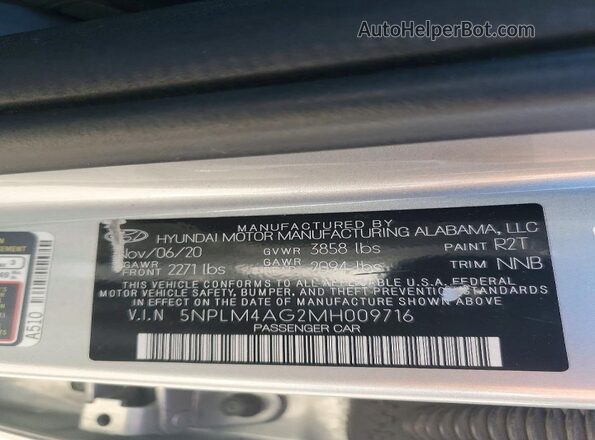 5NPLM4AG2MH009716 2021 HYUNDAI ELANTRA Silver Engine compartment view