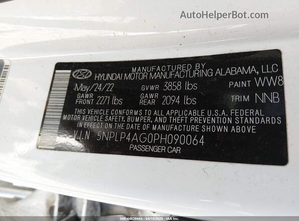 5NPLP4AG0PH090064 2023 HYUNDAI ELANTRA White Engine compartment view