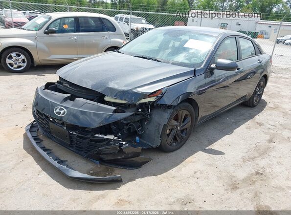 5NPLS4AG4MH010095 2021 HYUNDAI ELANTRA Black Առջևի ձախ երեք քառորդ տեսարան