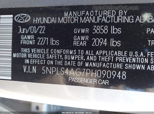 5NPLS4AG7PH090948 2023 HYUNDAI ELANTRA Silver Շարժիչի բաժամունքի տեսք