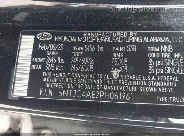 5NTJC4AE2PH061961 2023 HYUNDAI SANTA CRUZ Black Widok komory silnika
