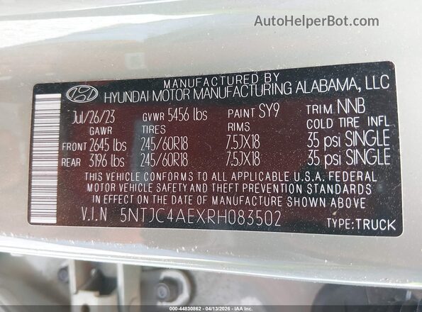 5NTJC4AEXRH083502 2024 HYUNDAI SANTA CRUZ Green Вид підкапотного простору