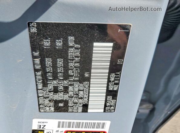5TDACAB50SS054828 2025 TOYOTA HIGHLANDER HYBRID Gray VIN sticker view