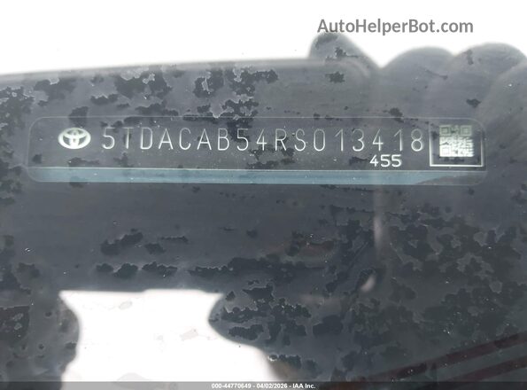 5TDACAB54RS013418 2024 TOYOTA LE Blue ძრავის განყოფილების ხედი