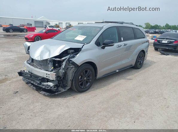 5TDCSKFC9SS165081 2025 TOYOTA SIENNA Silver წინა მარცხენა ხედი სამი მეოთხედიდან