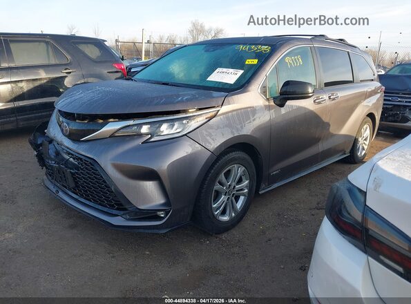 5TDDSKFC3MS026281 2021 TOYOTA SIENNA Gray წინა მარცხენა ხედი სამი მეოთხედიდან