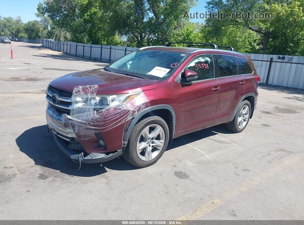 5TDDZRFH6JS869581 2018 TOYOTA LIMITED Maroon Առջևի ձախ երեք քառորդ տեսարան
