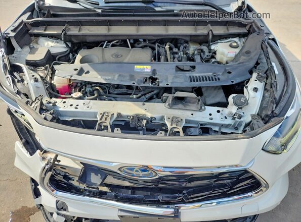 5TDFARAH7MS010351 2021 TOYOTA HIGHLANDER HYBRID White ძრავის განყოფილების ხედი