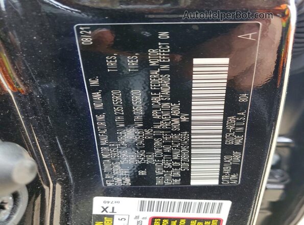5TDFZRBH0MS145694 2021 TOYOTA HIGHLANDER Black VIN կոդի պիտակի տեսք