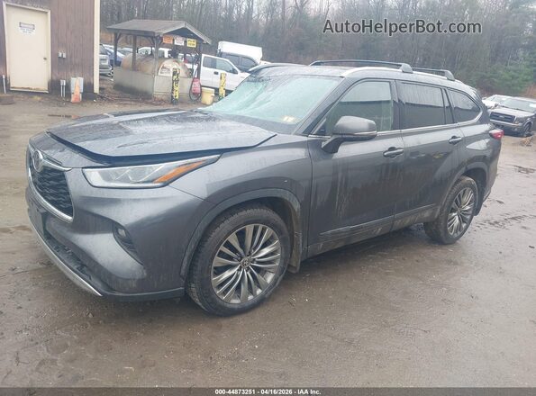 5TDFZRBH7LS019413 2020 TOYOTA HIGHLANDER Gray Vista tres cuartos delantera izquierda