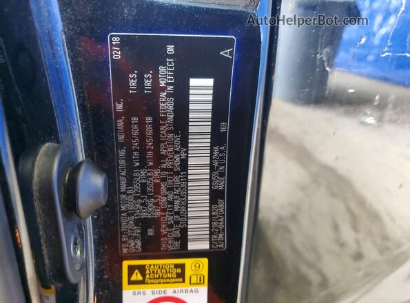 5TDJZRFH3JS539111 2018 TOYOTA LE Black VIN sticker view