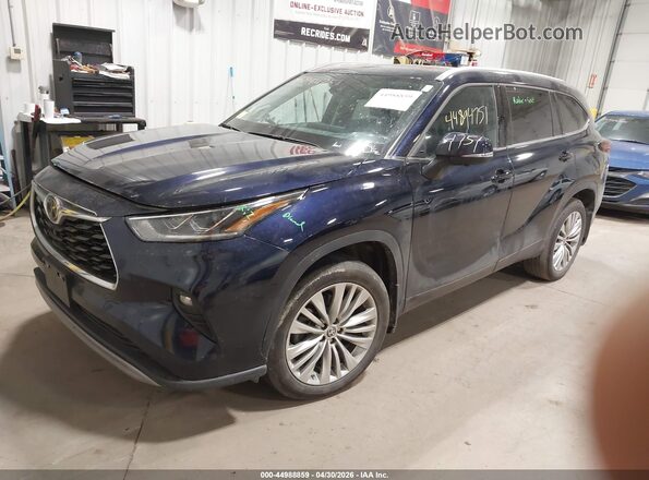 5TDKDRBH4SS578266 2025 TOYOTA HIGHLANDER Blue წინა მარცხენა ხედი სამი მეოთხედიდან