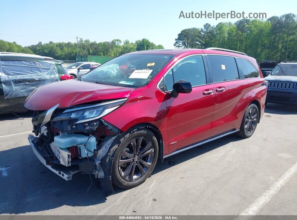 5TDXRKEC5MS016670 2021 TOYOTA SIENNA Red წინა მარცხენა ხედი სამი მეოთხედიდან