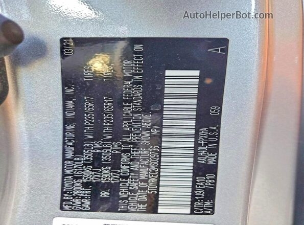 5TDYRKEC2MS029736 2021 TOYOTA LE Silver 
