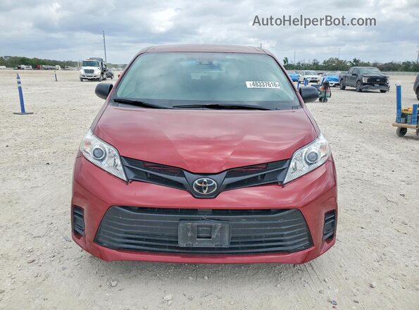 5TDZZ3DC5JS901978 2018 TOYOTA SIENNA Red Դիմացի տեսք